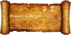 Homoki Diána névjegykártya